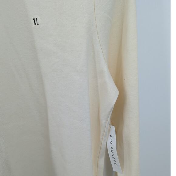NWT 100% Cotton Kim Rogers Long Sleeve Cream Turtleneck Pullover Sweater Size XL - Picture 4 of 4